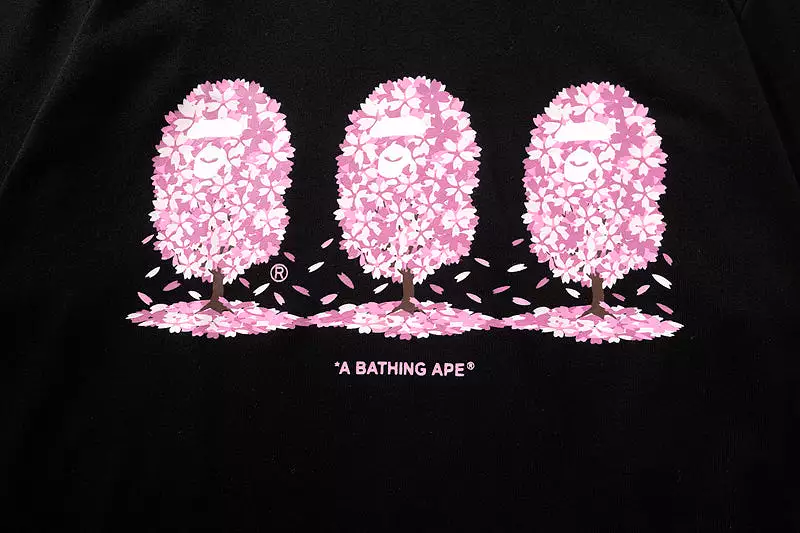 2022 high top quality pink white black 100% cotton Cherry blossoms bape shark Tshirt bathing ape T-shirt tee for men women