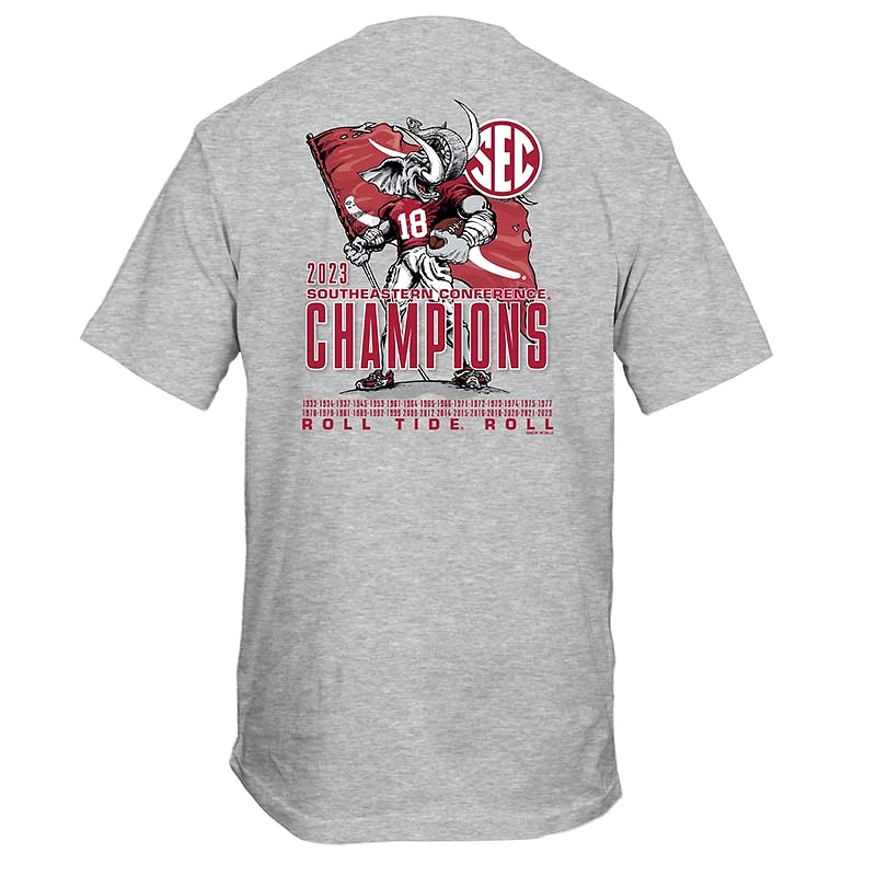 2023 Alabama SEC Champions Mascot Flag Short Sleeve T-Shirt