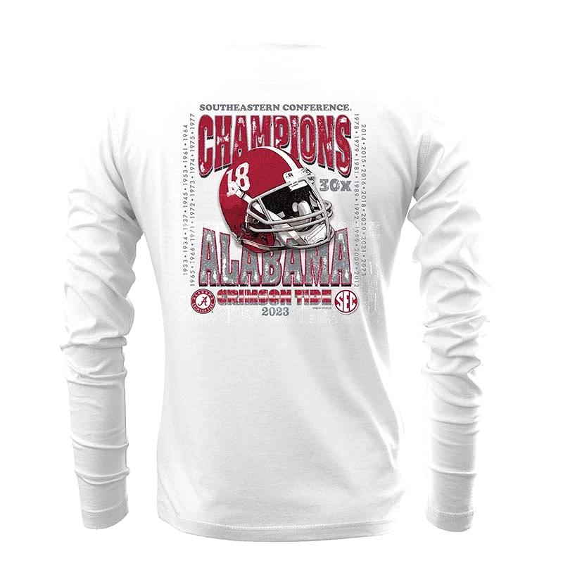 2023 Alabama SEC Champions Retro Helmet Long Sleeve T-Shirt