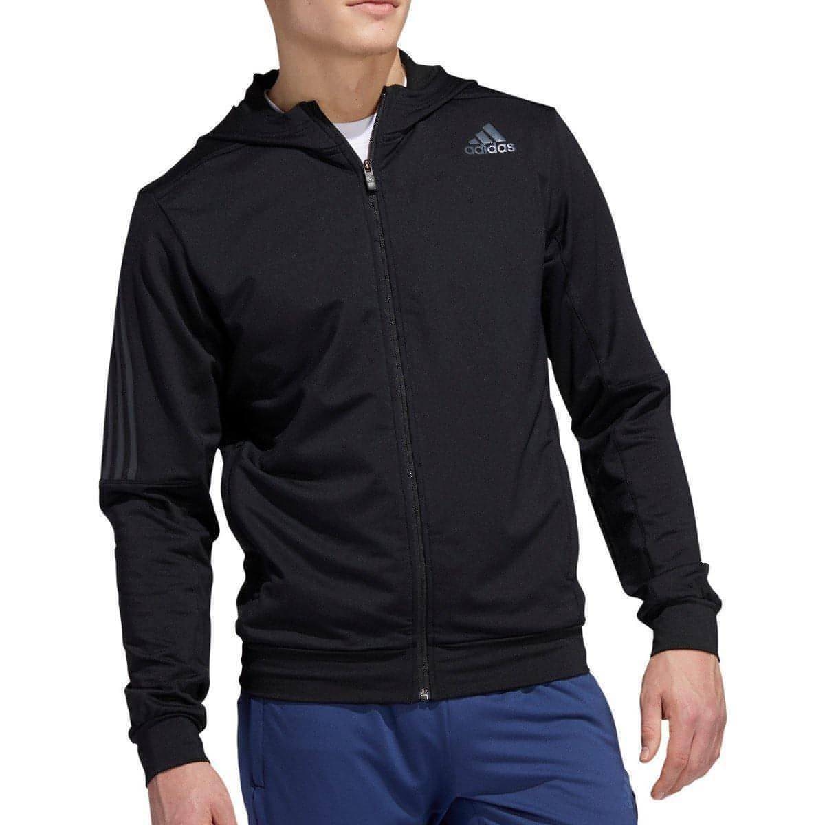 adidas AeroReady 3 Stripes Cold Weather Mens Training Hoody - Black