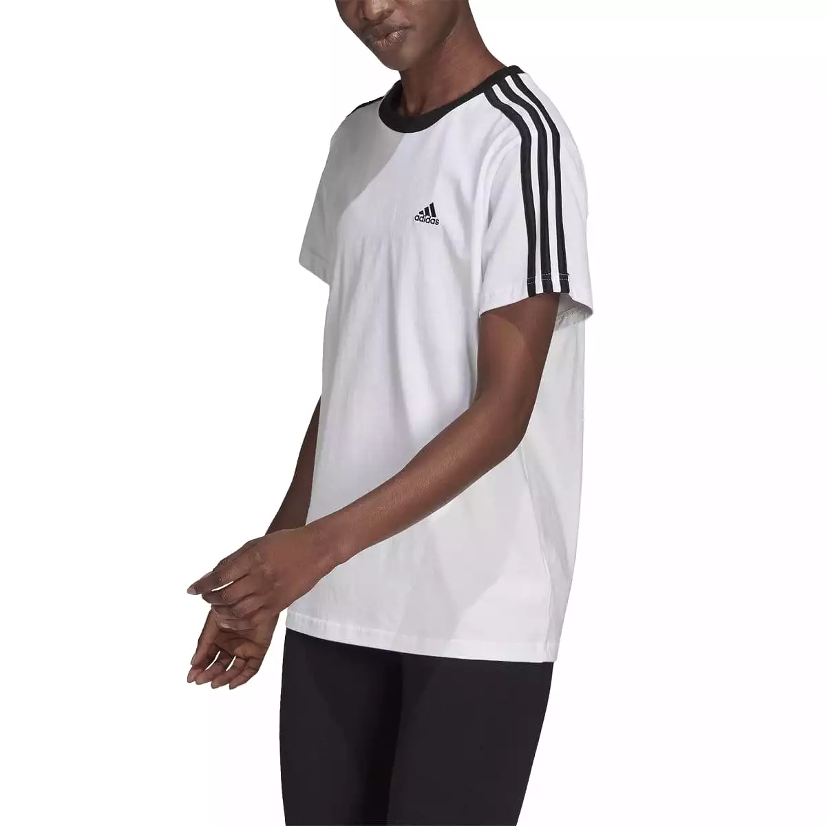 ADIDAS WOMEN'S ESSENTIALS 3-STRIPES WHITE TEE