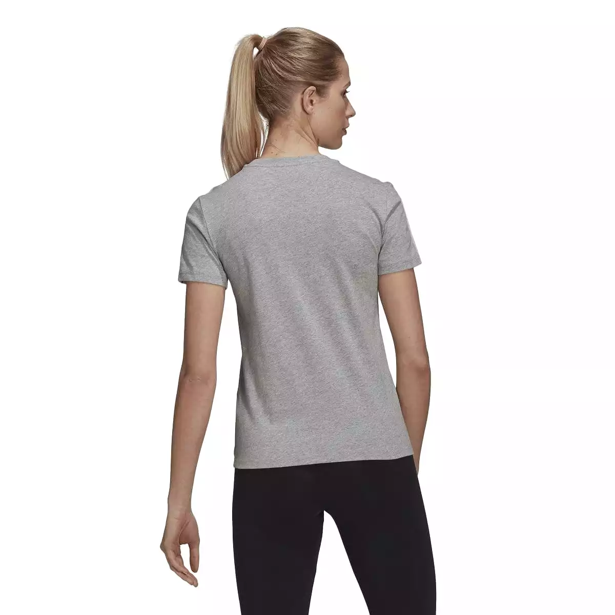 ADIDAS WOMEN'S LOUNGEWEAR ESSENTIALS SLIM 3-STRIPES GREY TEE