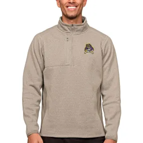 Antigua ECU Pirates Oatmeal Course Quarter-Zip Pullover Top