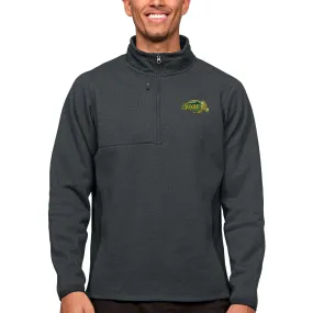 Antigua NDSU Bison Heather Charcoal Course Quarter-Zip Pullover Top