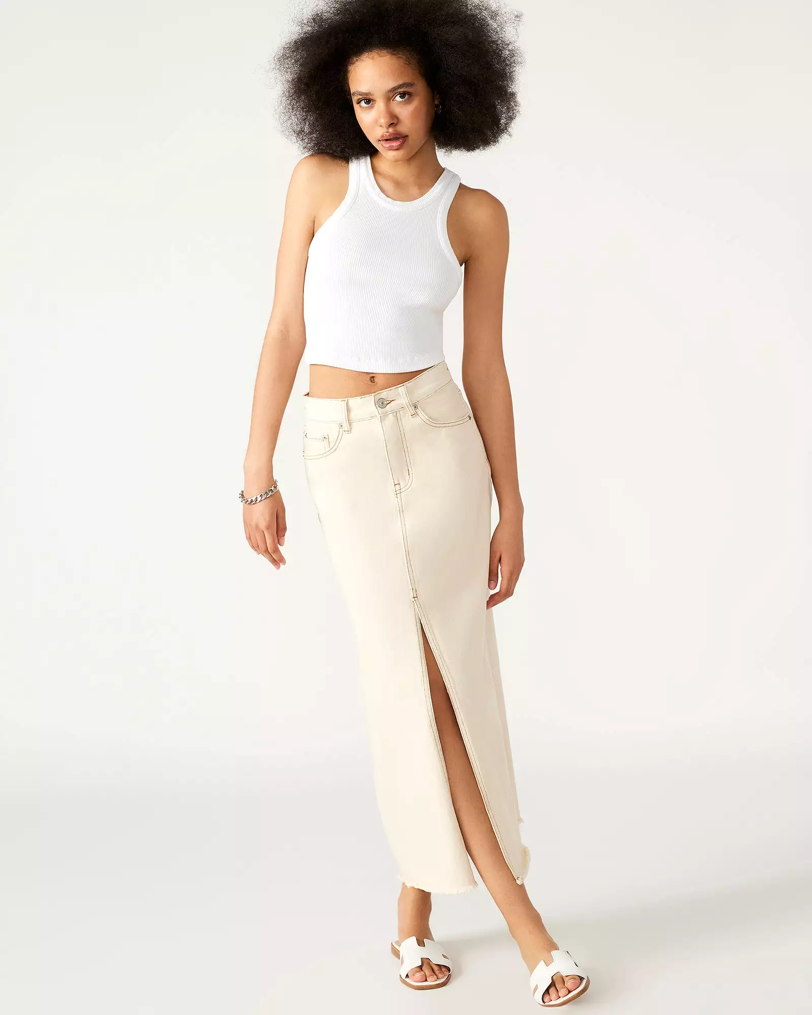 AVANI DENIM SKIRT IVORY