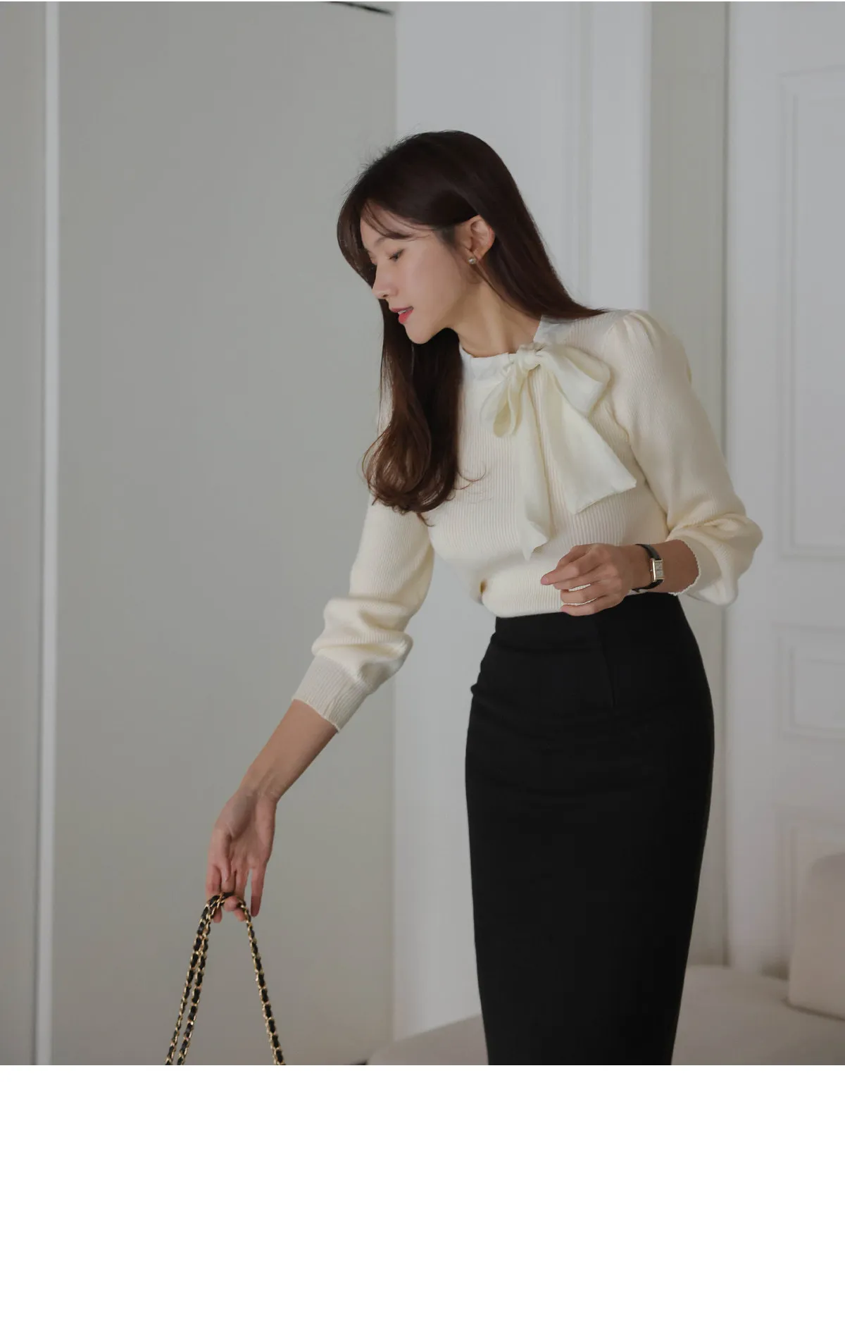 BADDIARY  |Long Sleeves Plain Party Style Office Style Elegant Style