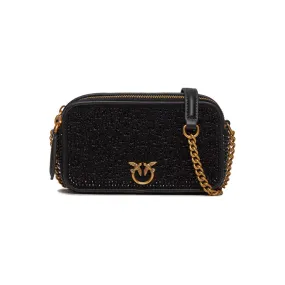 BAG CAMERA CASE FULL STRASS Woman Black Antique Gold 