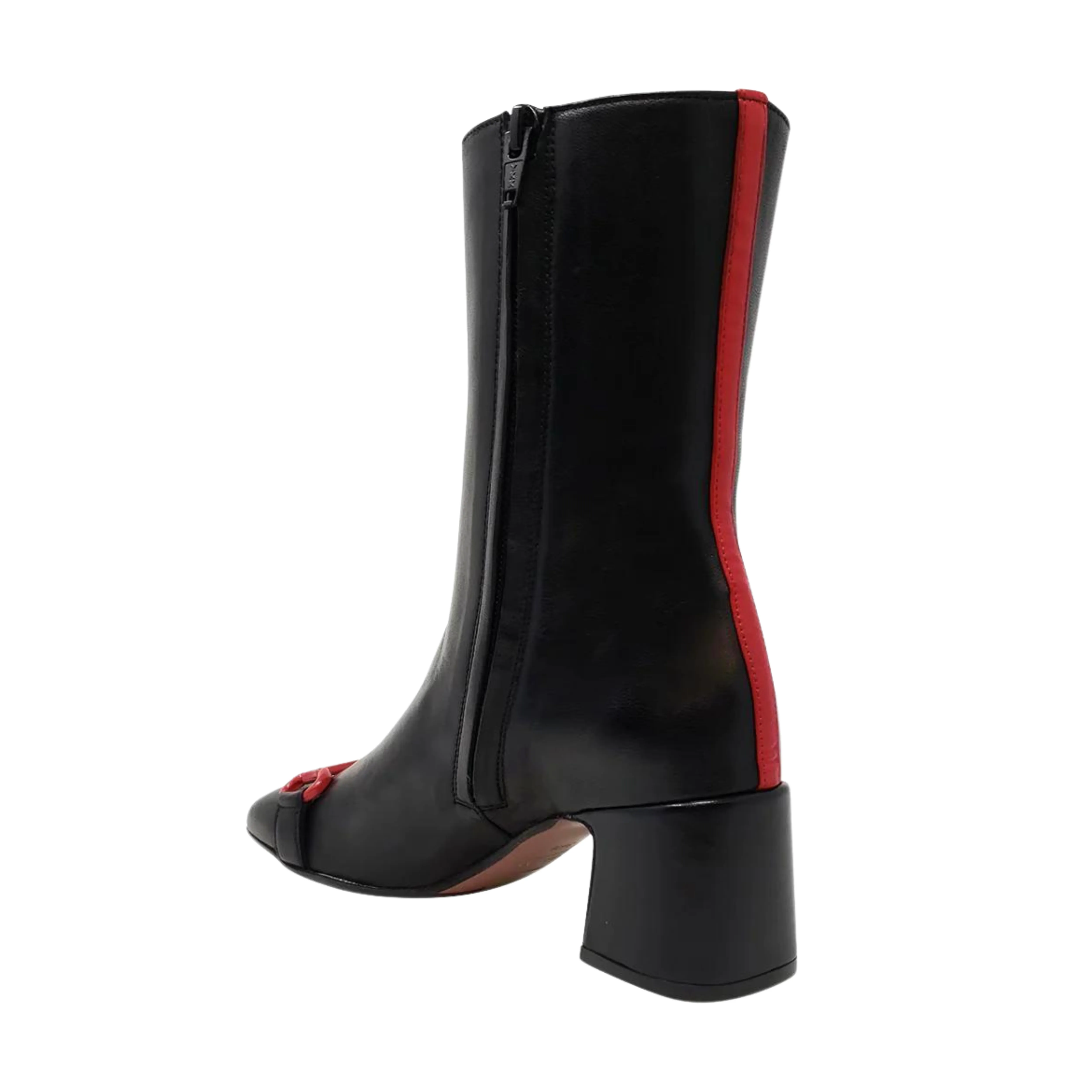 Black Leather Back Red Stripe Boot