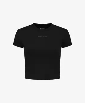 Black Logotype Cropped T-Shirt