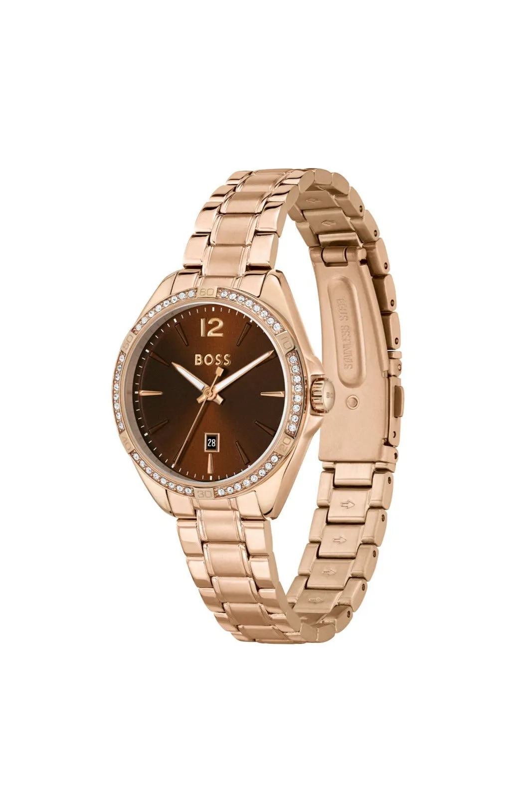 BOSS Ladies Felina Brown Dial Bracelet Watch