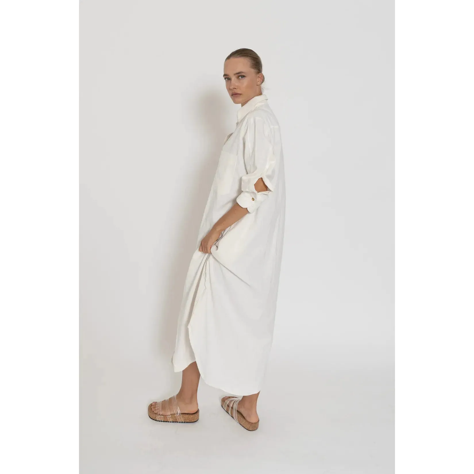 Capri Shirt Dress | White