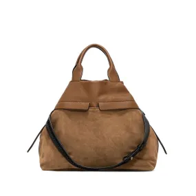 DUNA HANDBAG IN SUEDE AND LEATHER Woman Cuoio