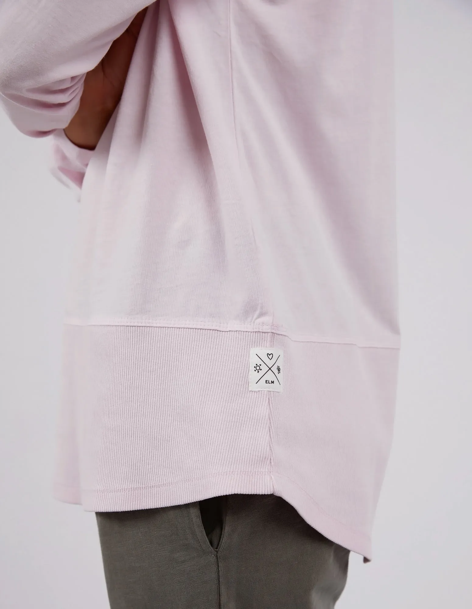 Elm Fundamental Rib L/S Tee - Powder Pink