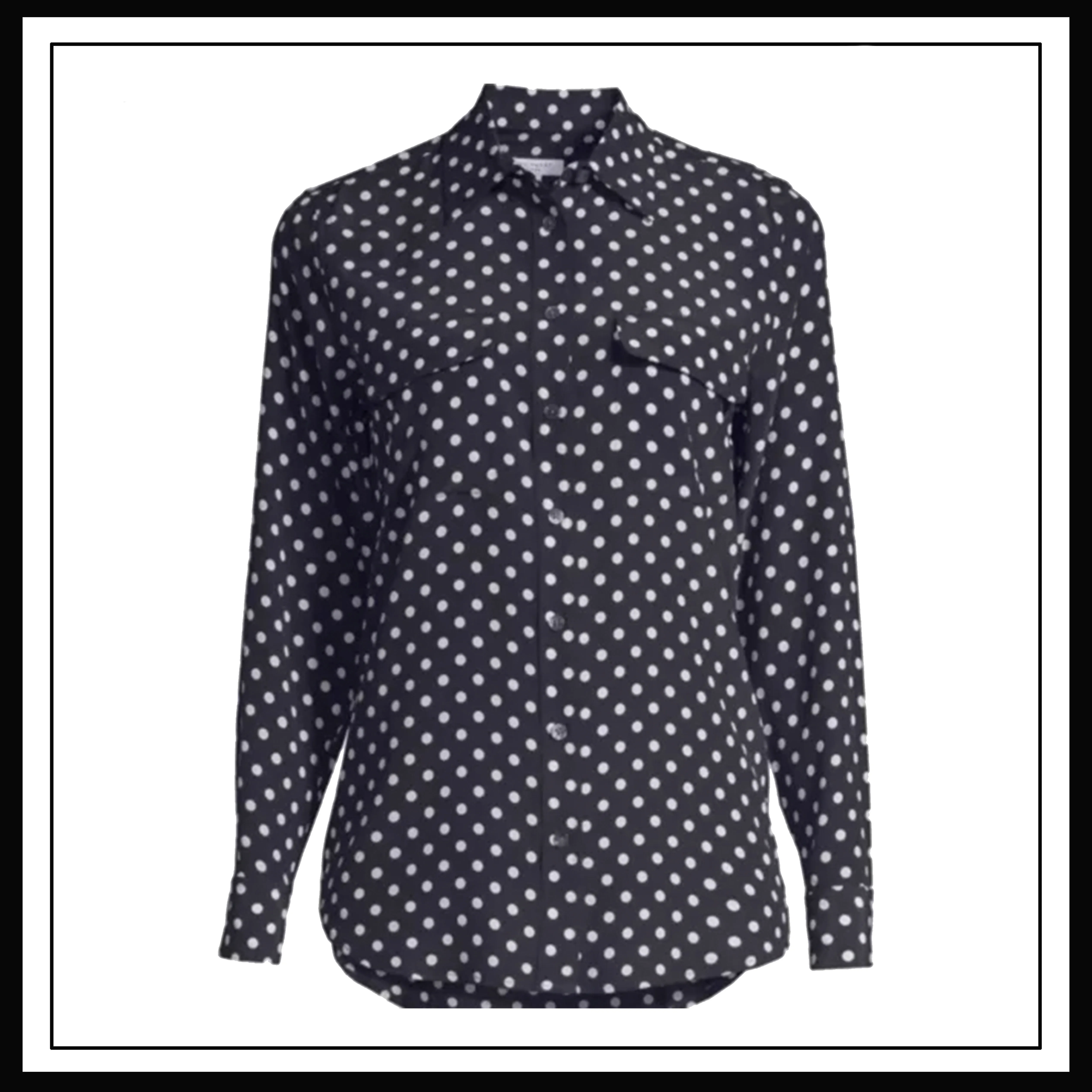 Equipment  |Dots Casual Style Silk Long Sleeves Medium Office Style