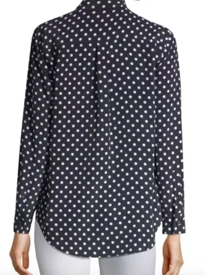 Equipment  |Dots Casual Style Silk Long Sleeves Medium Office Style