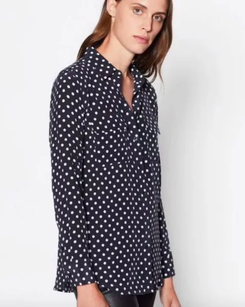 Equipment  |Dots Casual Style Silk Long Sleeves Medium Office Style