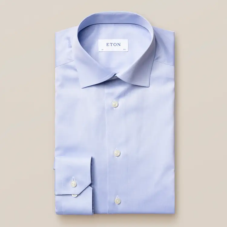 ETON Signature Twill Slim Fit Dress Shirt Blue