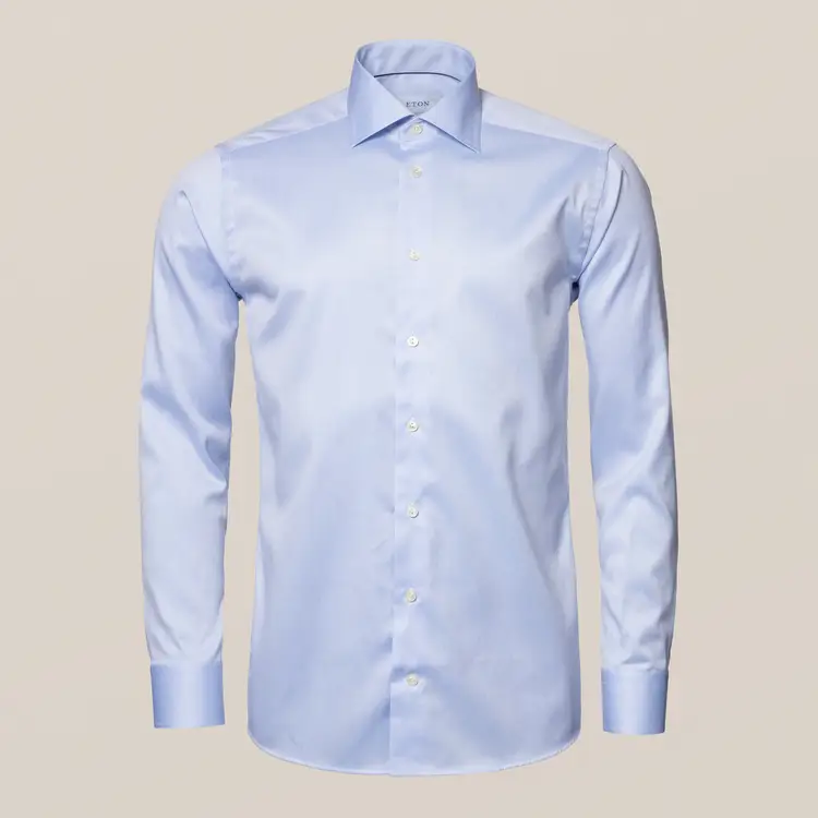 ETON Signature Twill Slim Fit Dress Shirt Blue