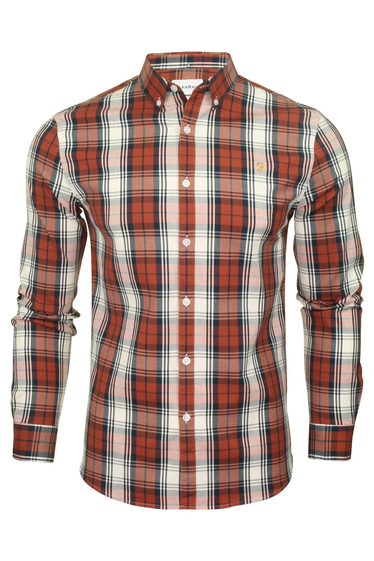 Farah Mens Check Shirt 'Brewer Blackwatch' - Long Sleeved