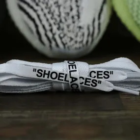 Flat White Shoelaces with “Shoelaces” Print | 120cm Capswag