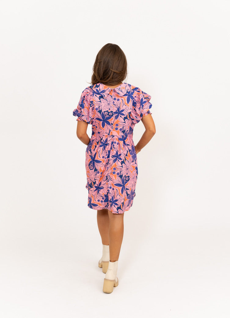 Floral Poplin Puff Sleeve Dress