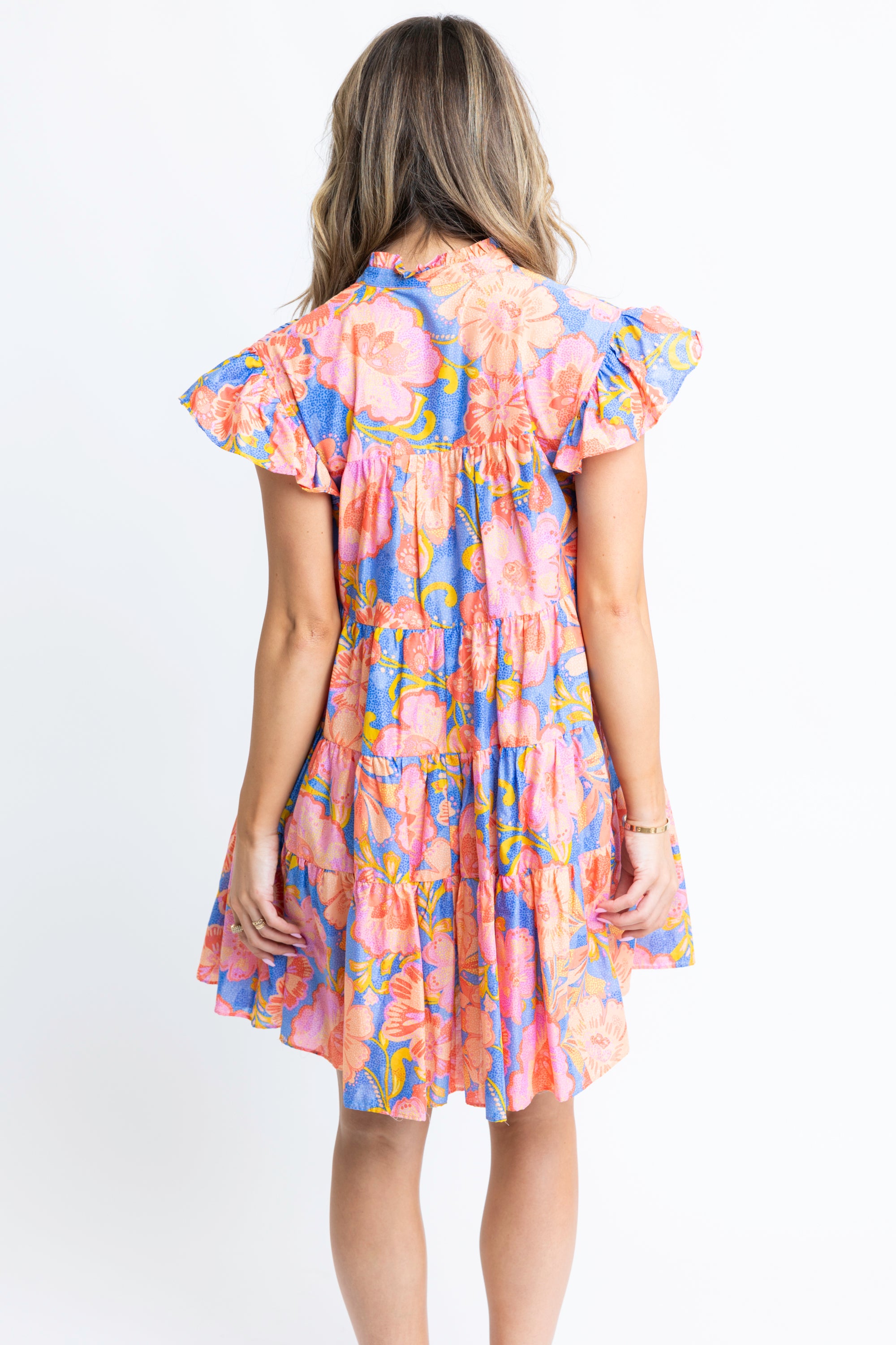 Floral Tier Pleat Dress