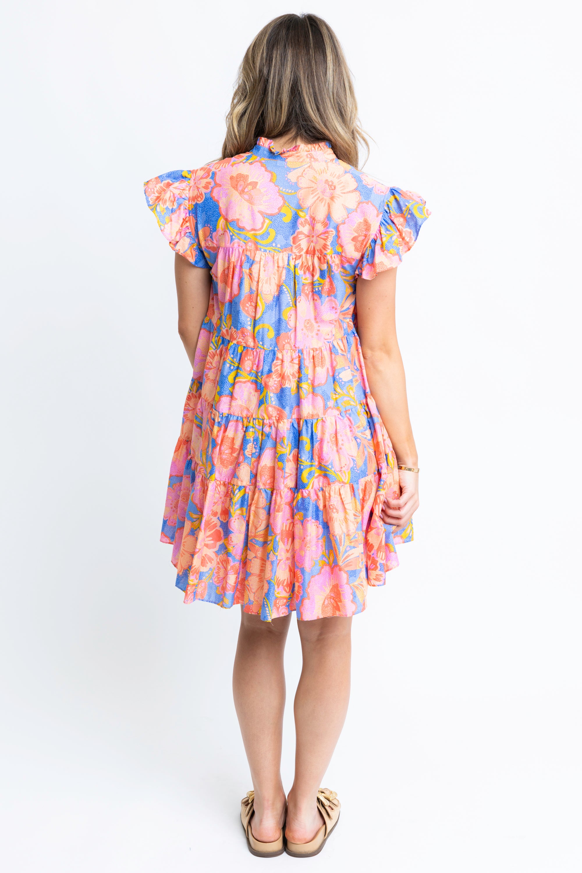 Floral Tier Pleat Dress