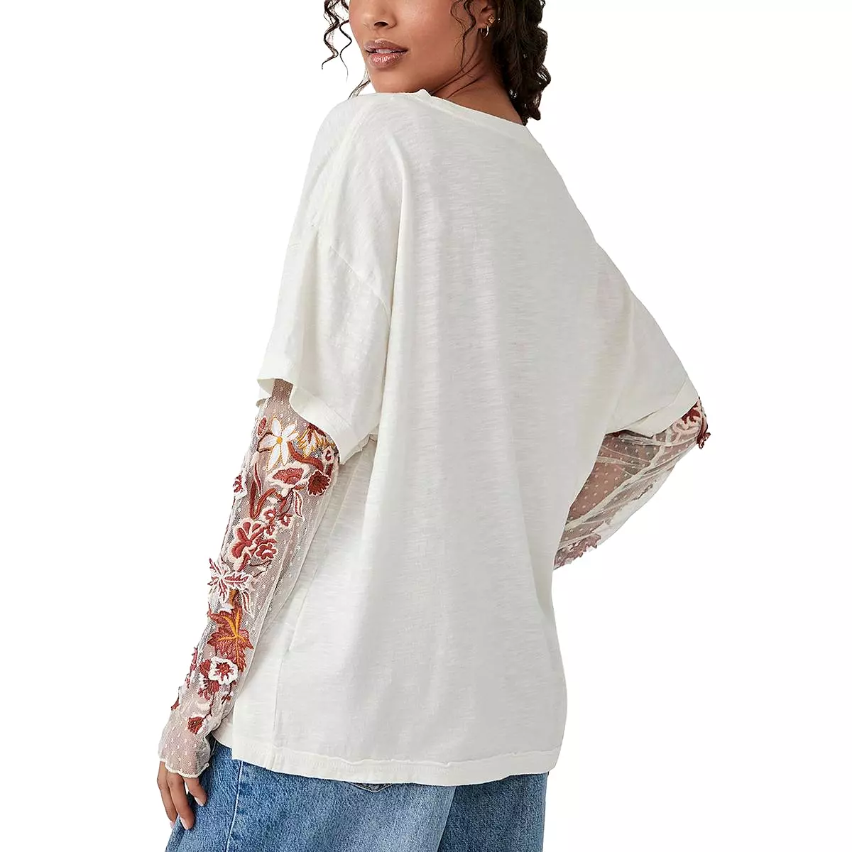 Free People Womens Gardener Slub Boho T-Shirt