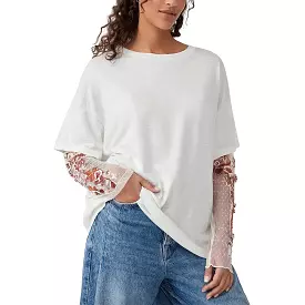 Free People Womens Gardener Slub Boho T-Shirt