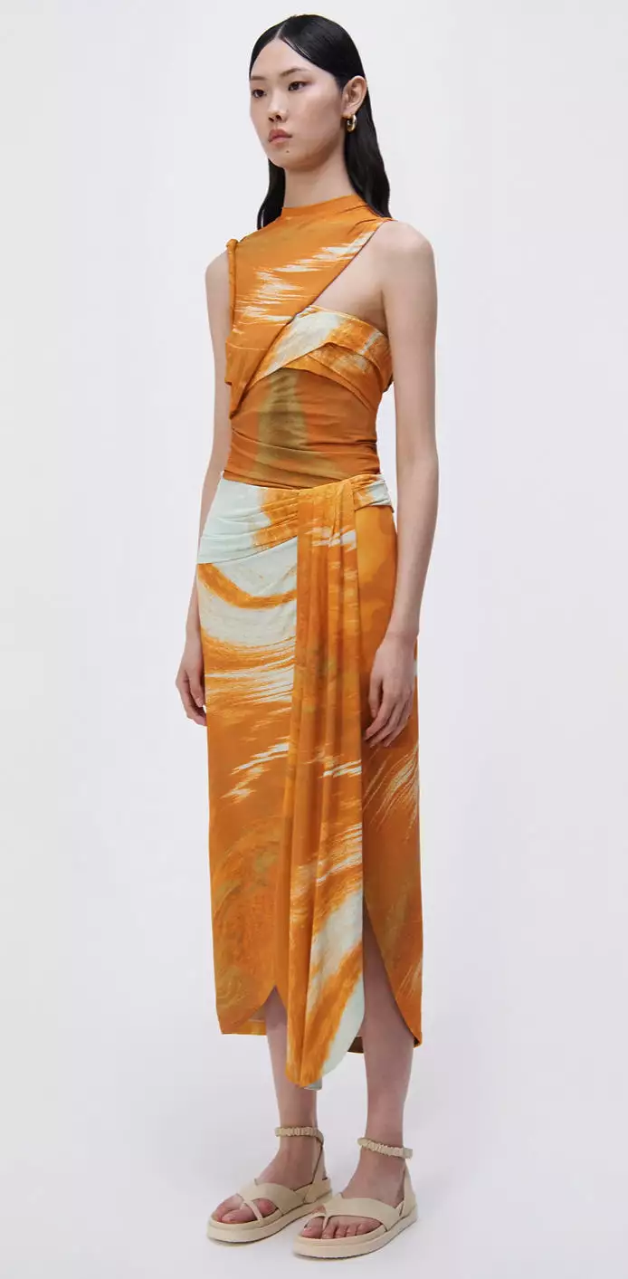 Jonathan Simkhai - Gwena Marble Print Skirt - Masala Marble Print