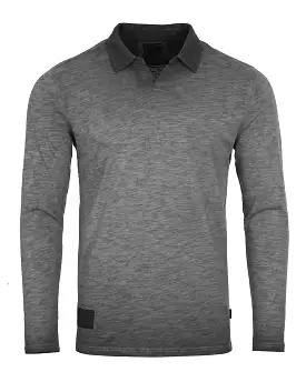 Mens Long Sleeve Vintage V-Neck Henley Polo T-Shirt