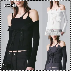 NACHE  |Casual Style Street Style Long Sleeves Plain Party Style