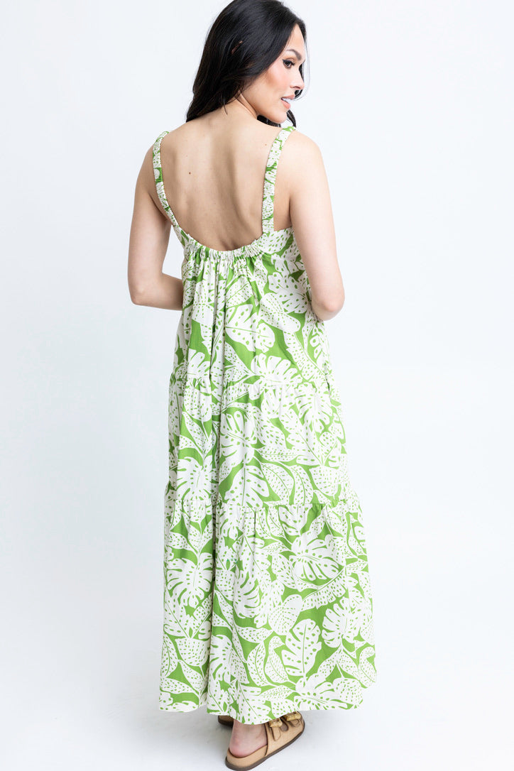 Palm Leaf Ibiza Maxi Dress