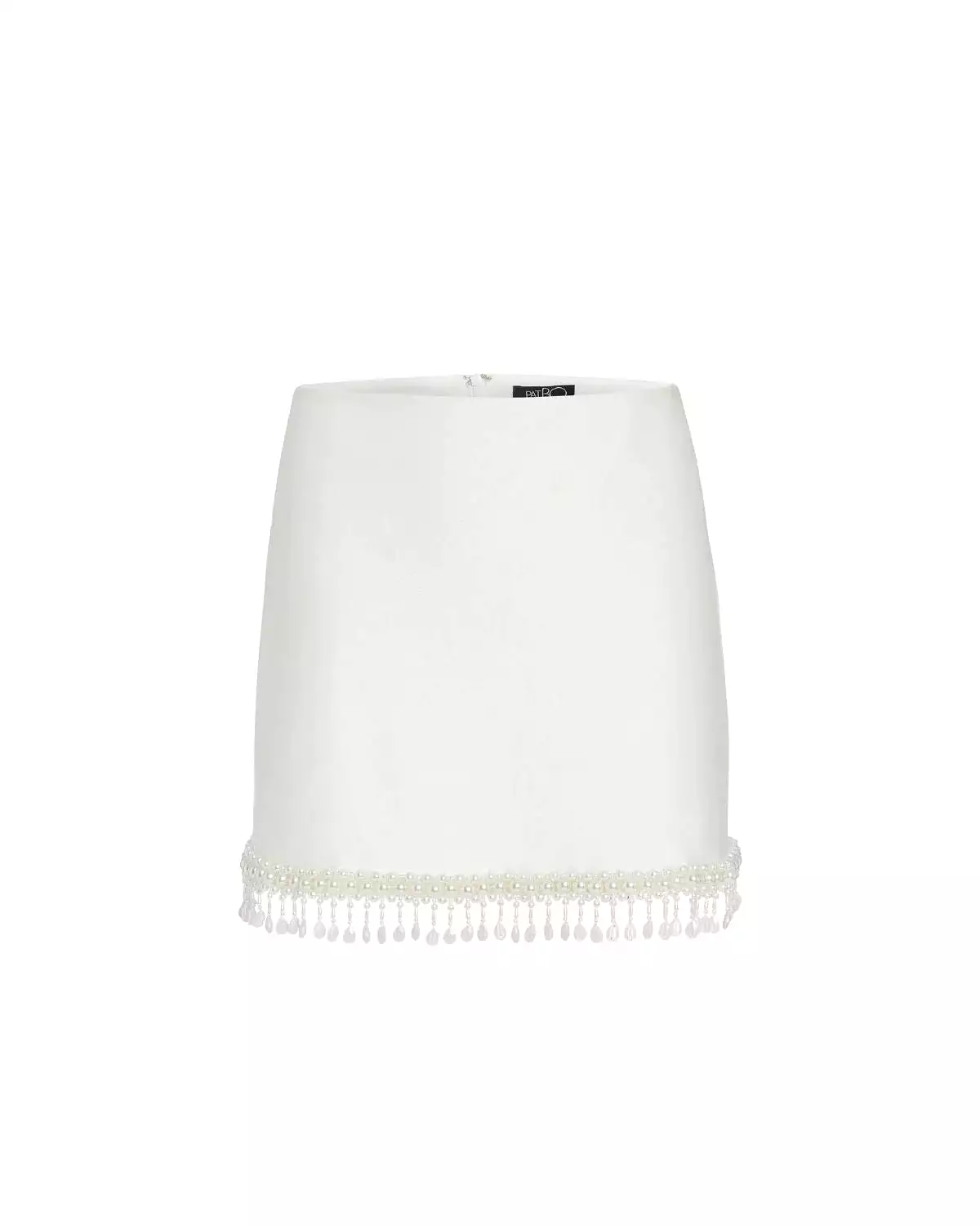 Patbo - Hand Beaded Mini Skirt - White