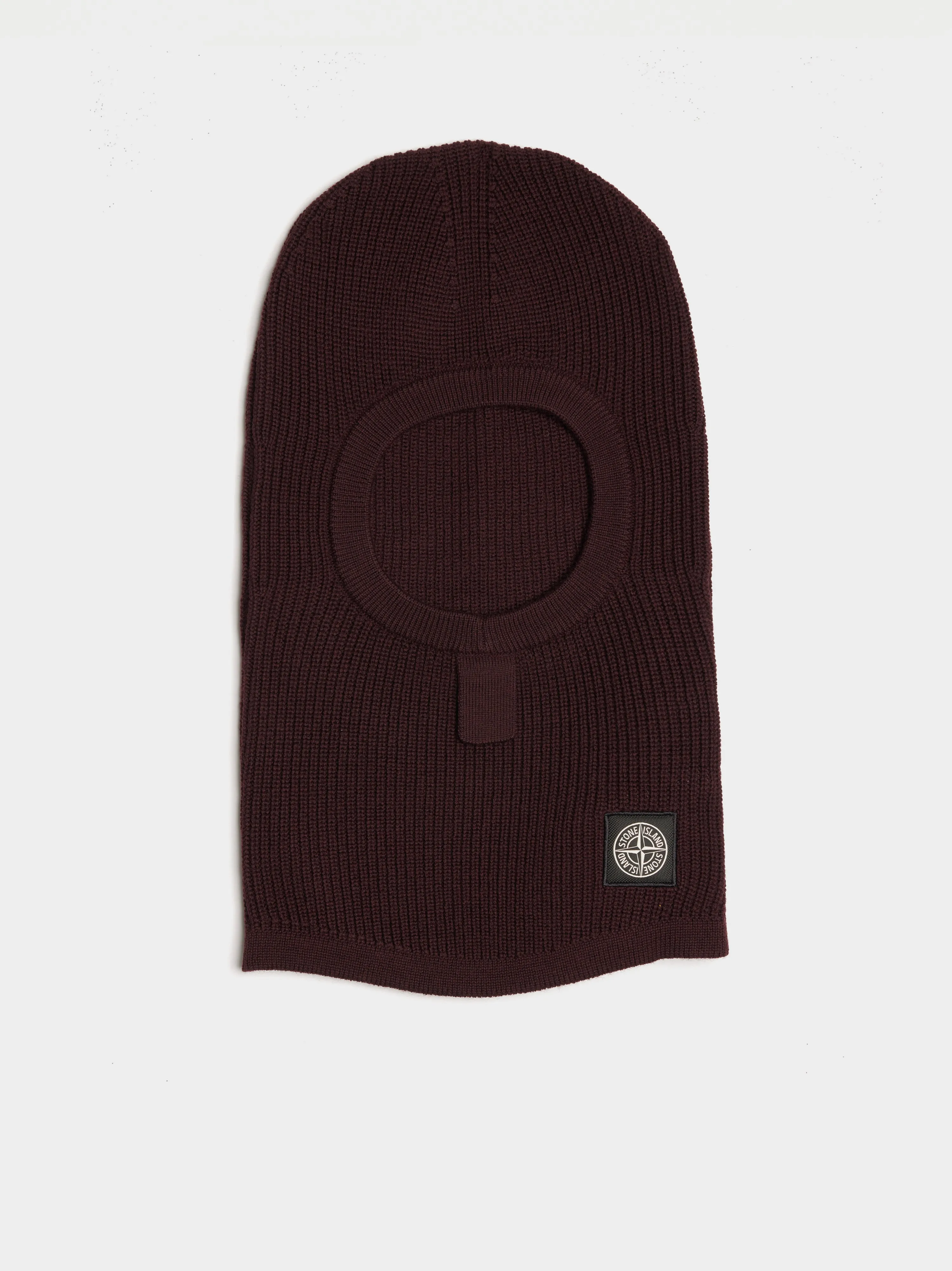 Patch Logo Wool Balaclava, Dark Burgundy