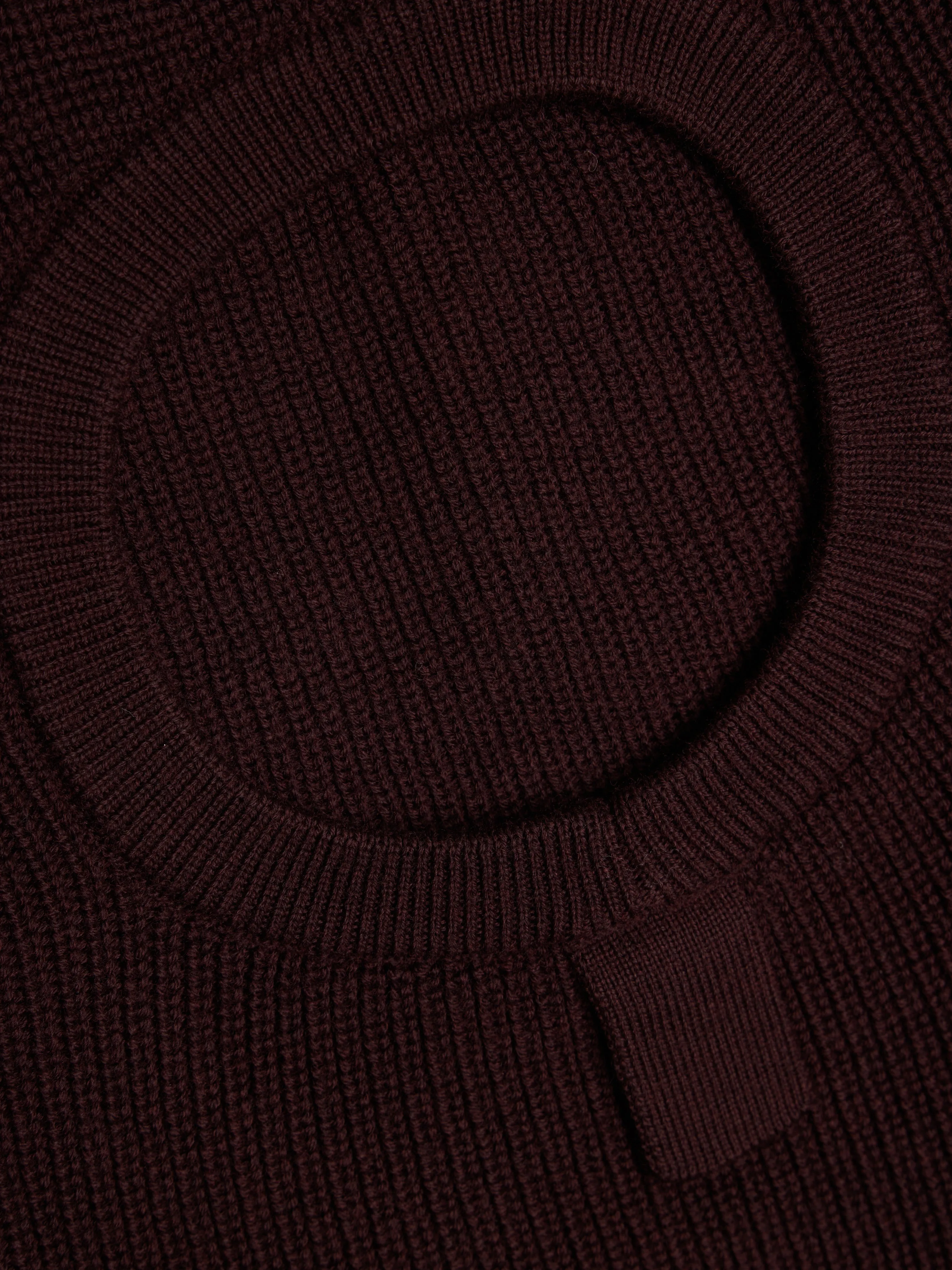 Patch Logo Wool Balaclava, Dark Burgundy