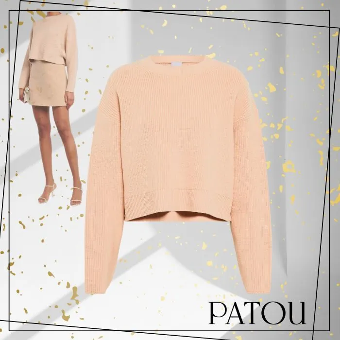 PATOU  |Crew Neck Casual Style Wool Long Sleeves Plain Office Style