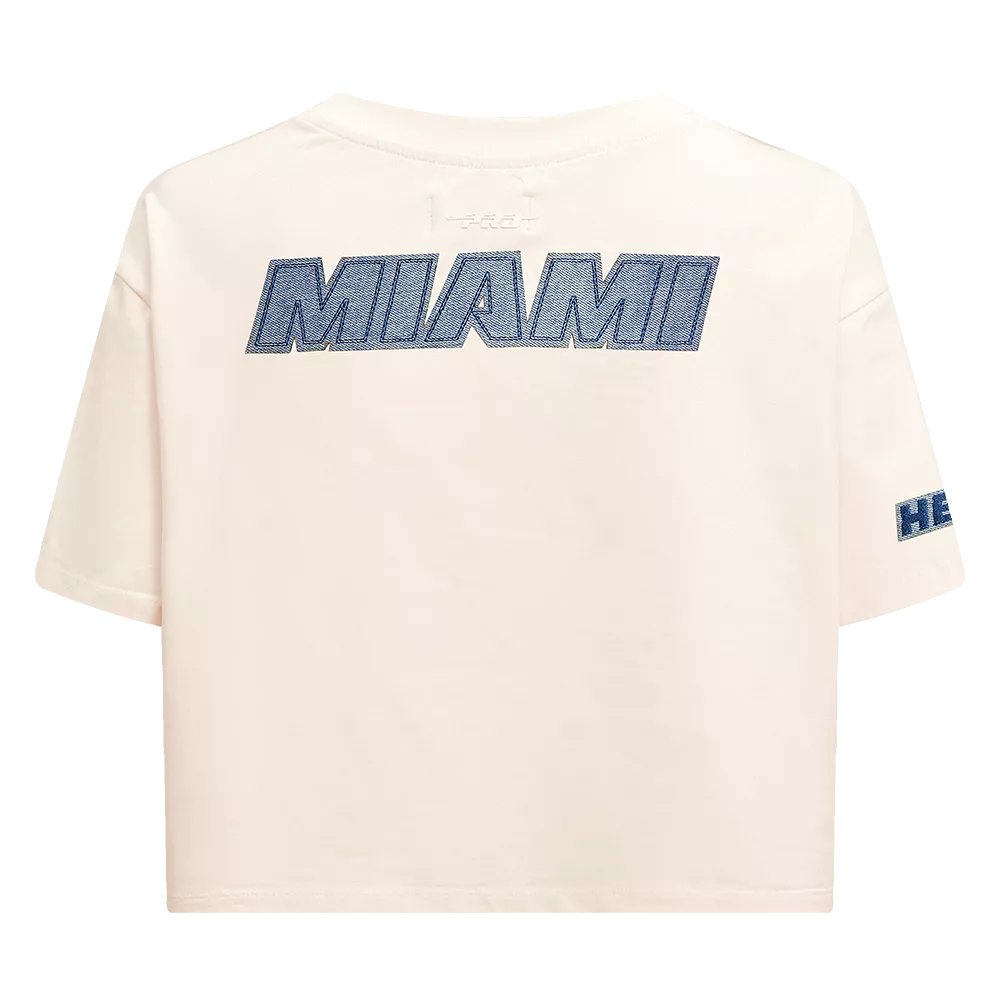 Pro Standard Miami HEAT Women's Denim Boxy Tee