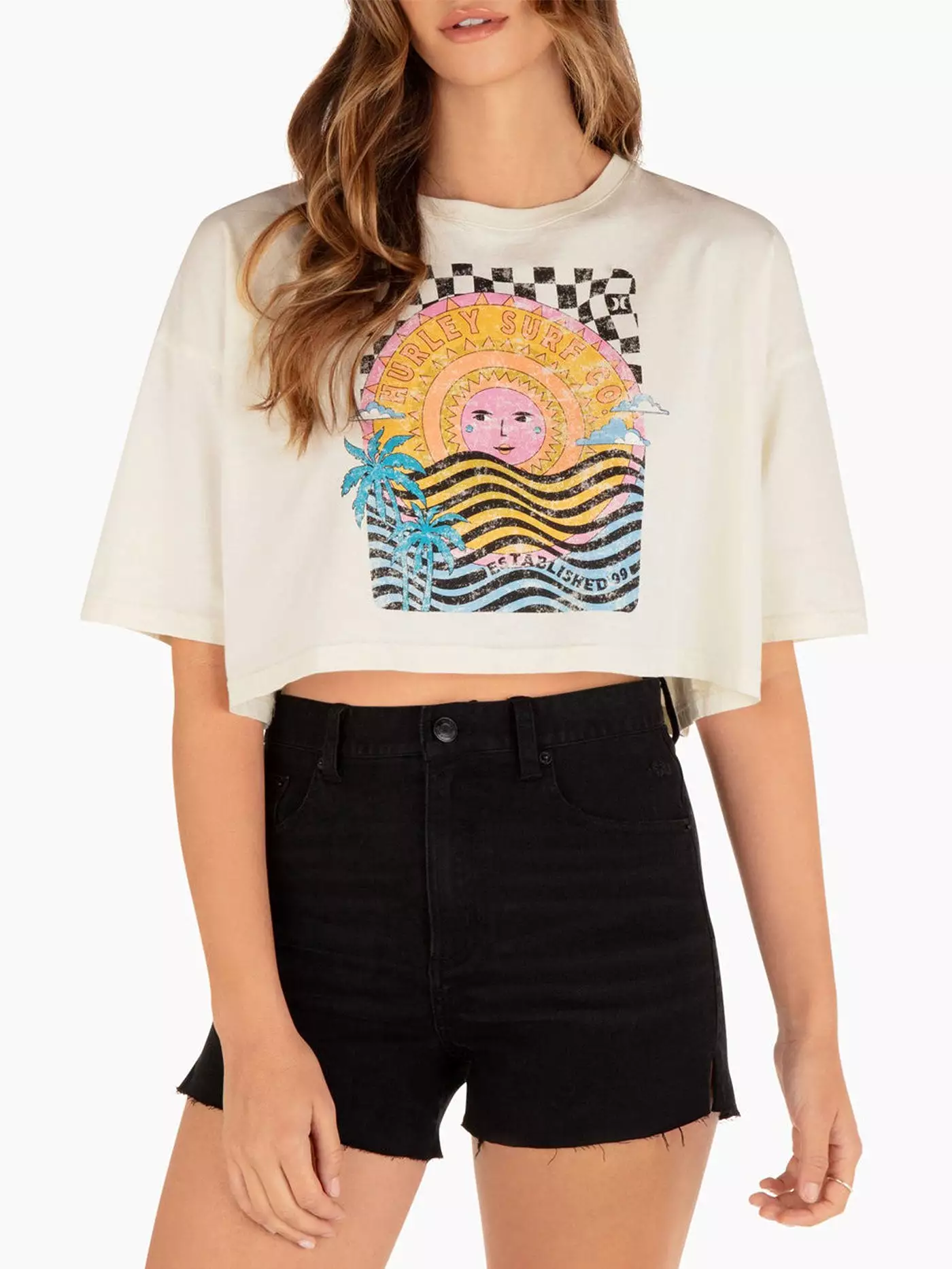 Psychedelic Surf Crop T-Shirt