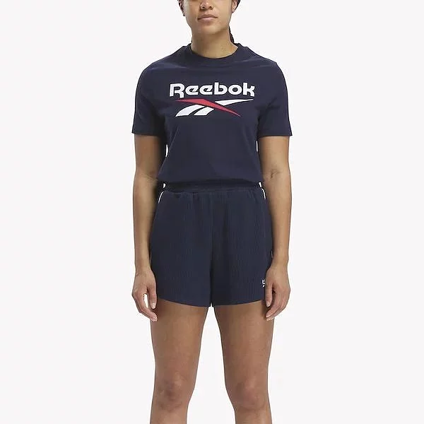 REEBOK WOMEN'S IDENTITY BIG LOGO NAVY TEE