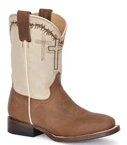 Roper Children & Youth Brown Cross Cowboy Boots 7022-8495