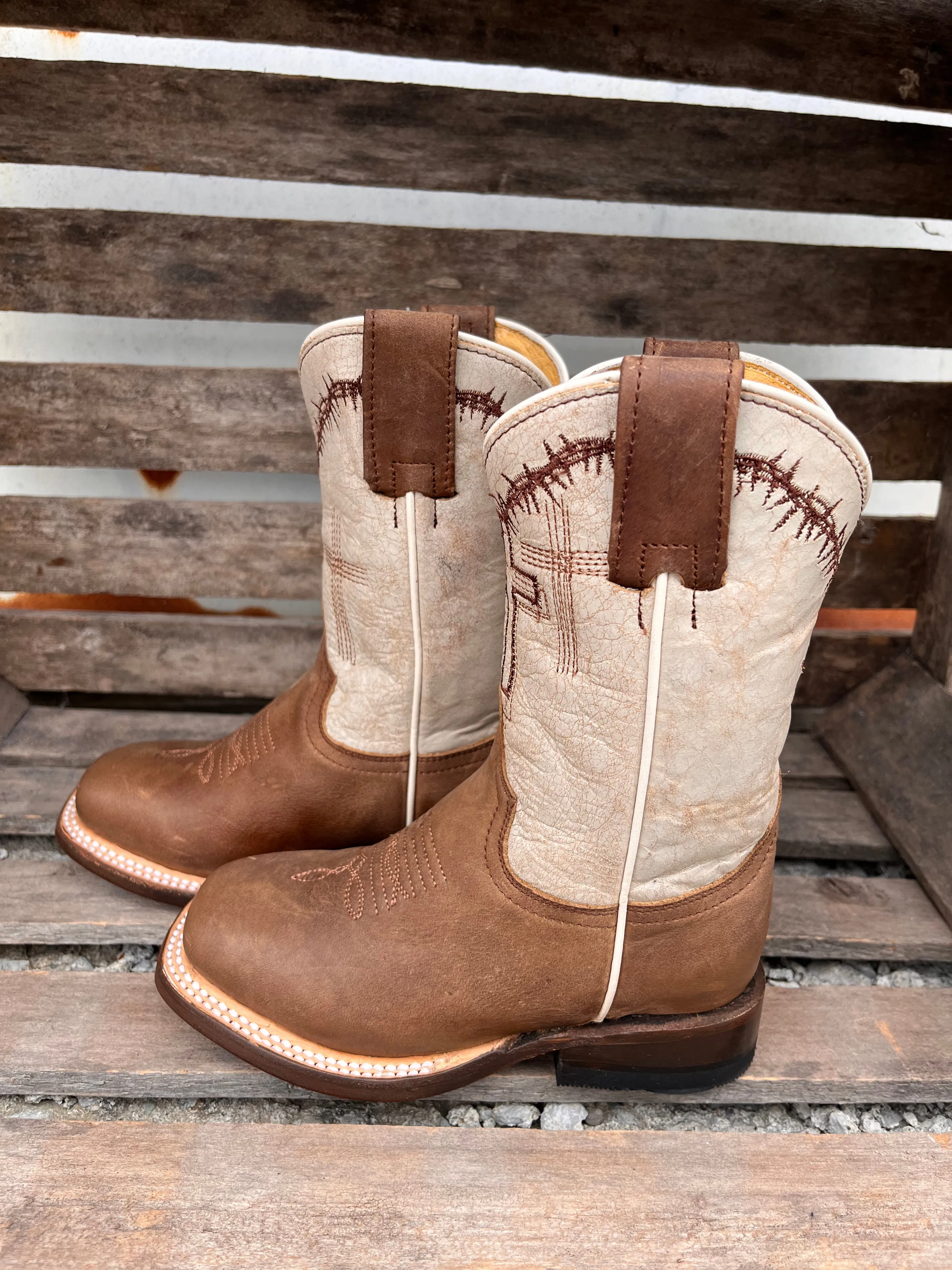 Roper Children & Youth Brown Cross Cowboy Boots 7022-8495