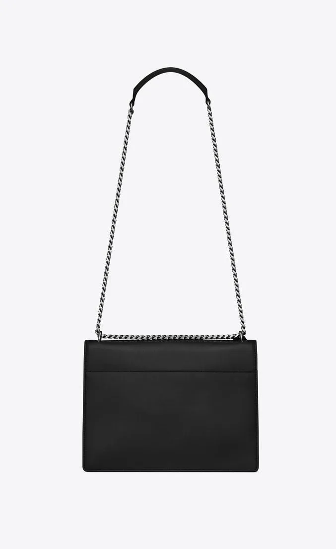 Saint Laurent Small Sunset Bag Black Grained