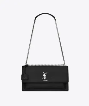 Saint Laurent Small Sunset Bag Black Grained