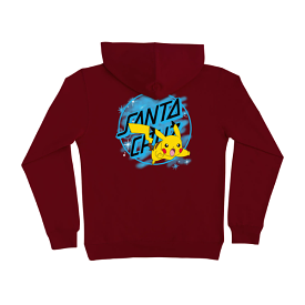 Santa Cruz X Pokémon Pikachu Spray Dot Youth Hoodie - Maroon