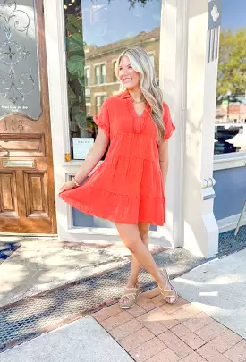 Sunny Days Dress in Tangerine