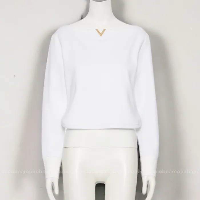 VALENTINO  |Casual Style Long Sleeves Plain Cotton Party Style