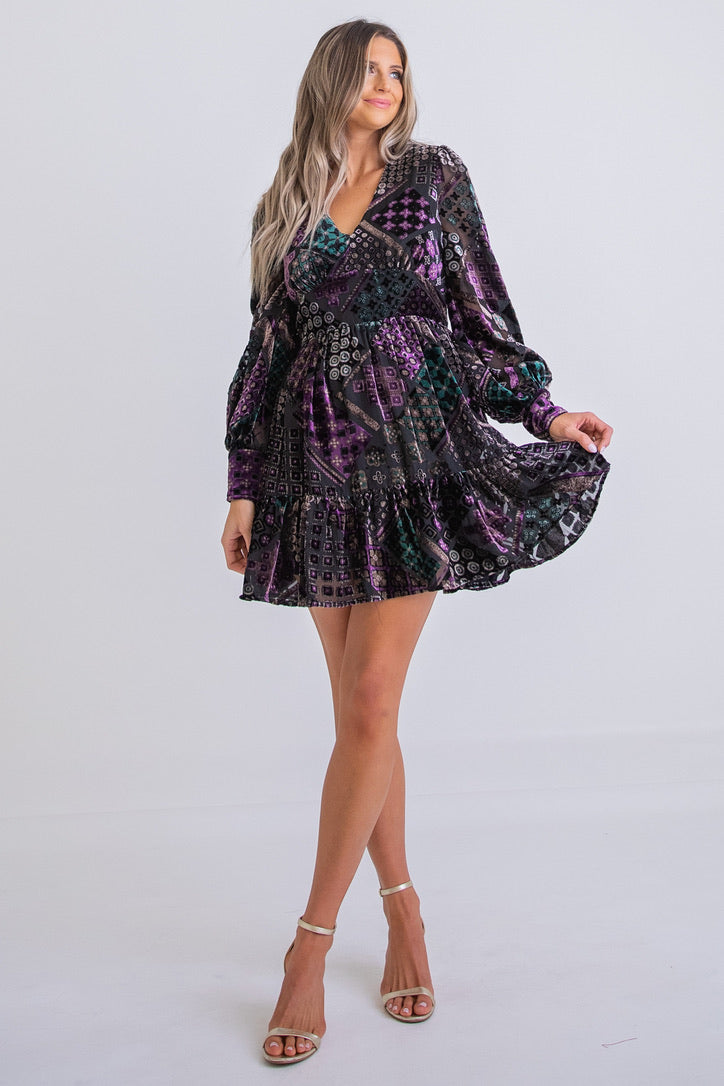 Velvet Burn-Out Dress