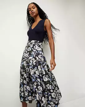 Veronica Beard - Norris Skirt - Navy Floral Multi