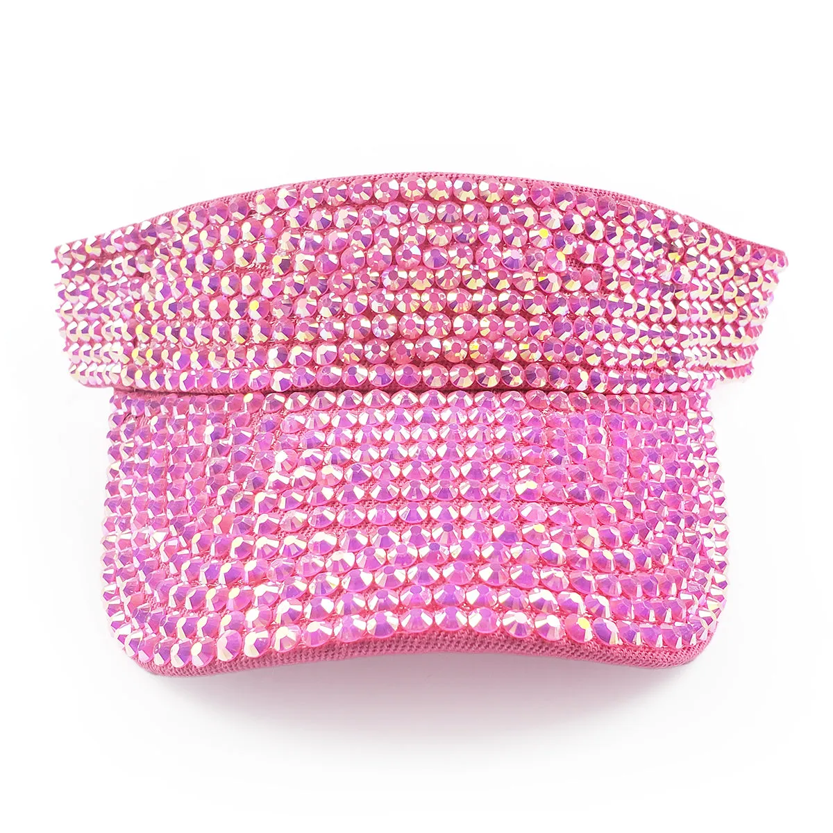 Victoria Visor in Bright Pink with AB Crystals